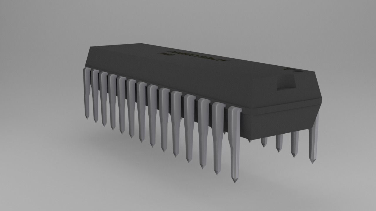 ATMega328P-PU Microcontroller Free low-poly 3D model_6