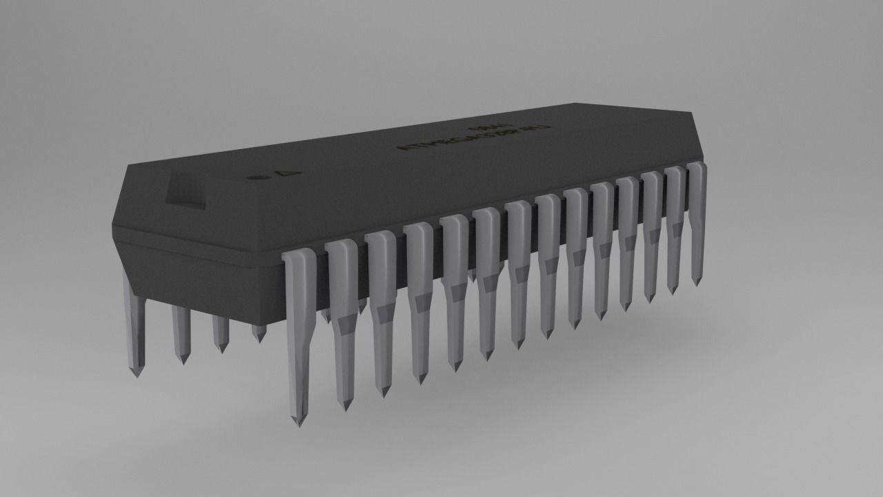 ATMega328P-PU Microcontroller Free low-poly 3D model_63