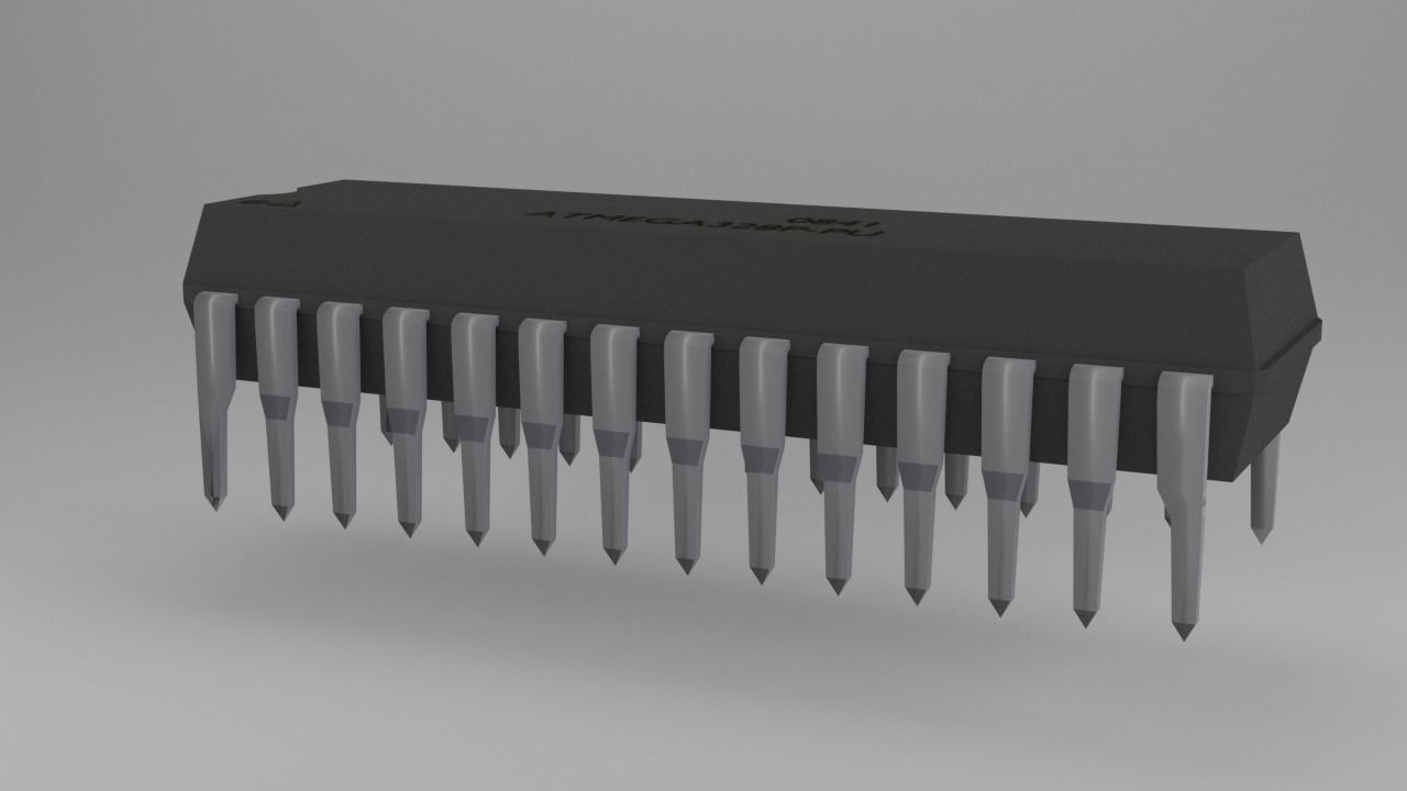 ATMega328P-PU Microcontroller Free low-poly 3D model_49