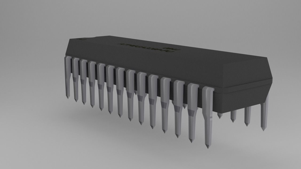 ATMega328P-PU Microcontroller Free low-poly 3D model_44
