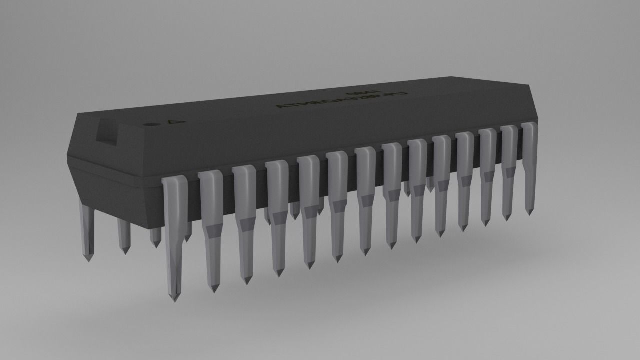 ATMega328P-PU Microcontroller Free low-poly 3D model_62