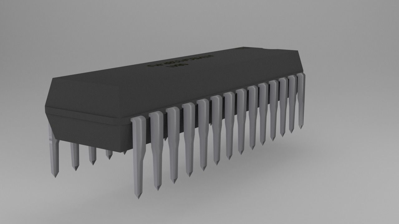 ATMega328P-PU Microcontroller Free low-poly 3D model_28