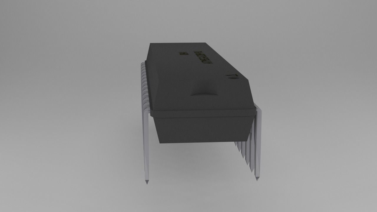 ATMega328P-PU Microcontroller Free low-poly 3D model_0