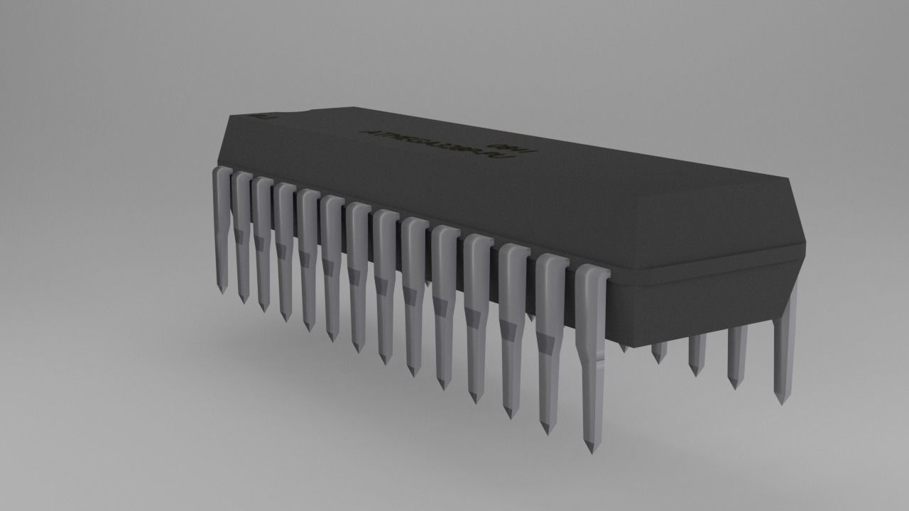 ATMega328P-PU Microcontroller Free low-poly 3D model_43
