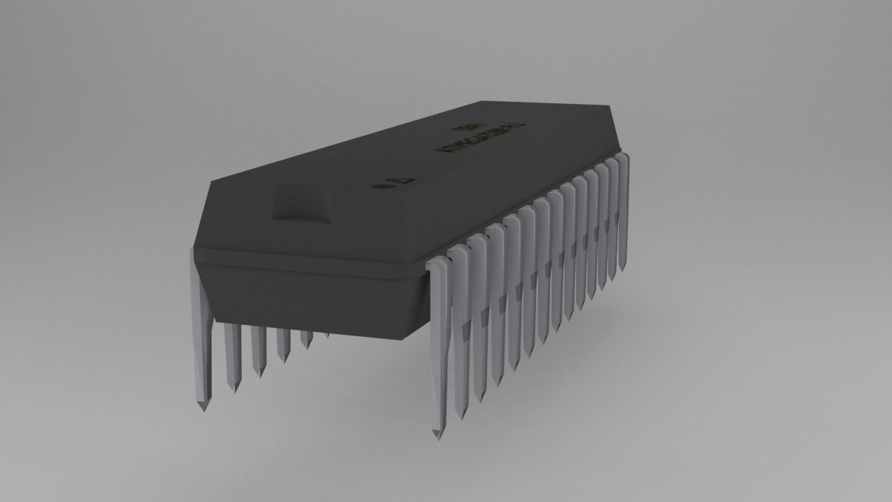 ATMega328P-PU Microcontroller Free low-poly 3D model_68