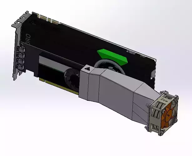 Tesla long narrow duct for 60x60xXX fan 3D print model - v2