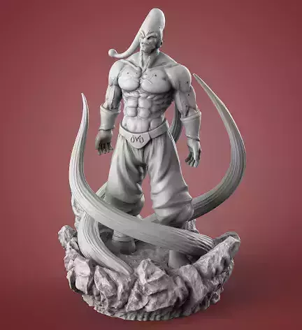 Super Buu Dragon Ball Printable Statue with Energy Streams STL
