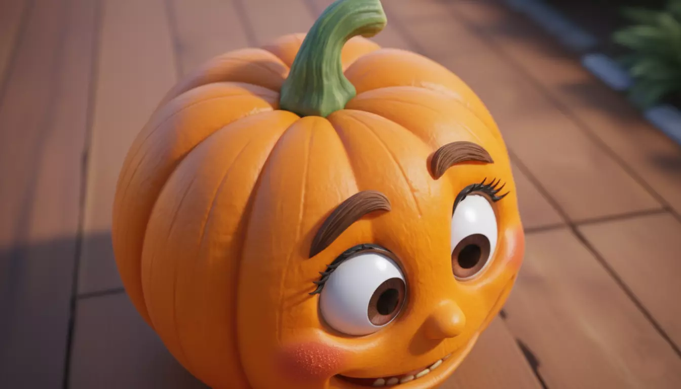 Cute Cartoon Pumpkin Kids Friendly Halloween 3D Model 3D model_3