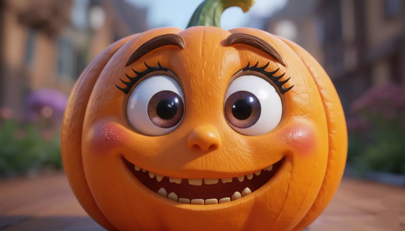 Cute Cartoon Pumpkin Kids Friendly Halloween 3D Model 3D model_2