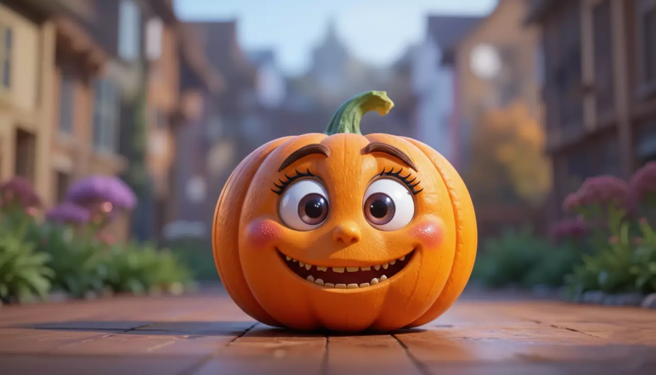 Cute Cartoon Pumpkin Kids Friendly Halloween 3D Model 3D model_5