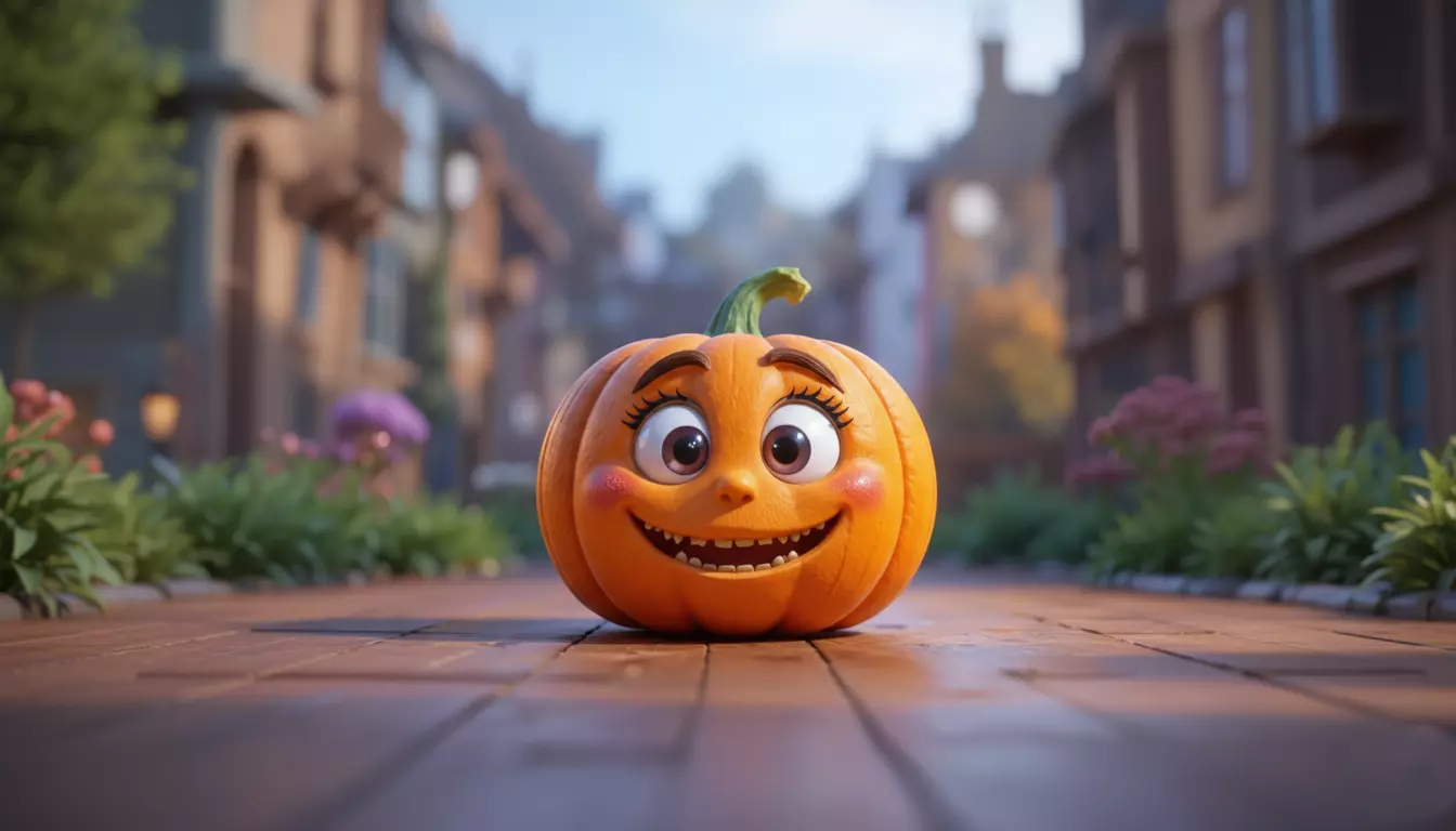 Cute Cartoon Pumpkin Kids Friendly Halloween 3D Model 3D model_1