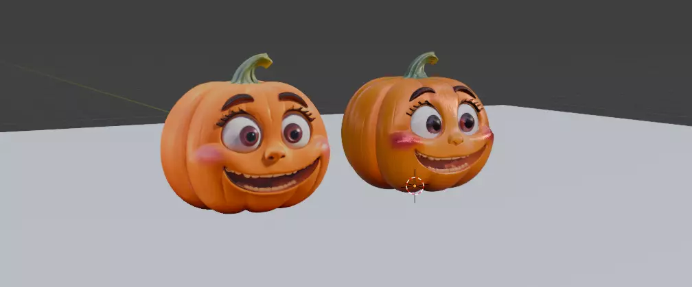 Cute Cartoon Pumpkin Kids Friendly Halloween 3D Model 3D model_9