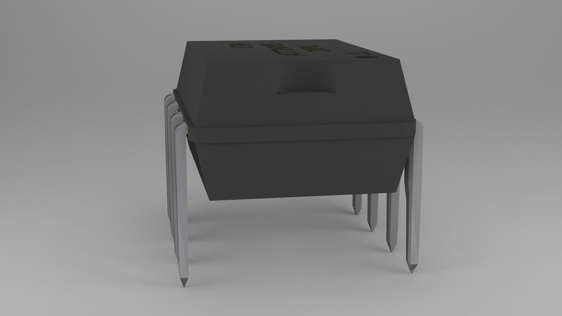 ATTiny85 Microcontroller Free low-poly 3D model_2