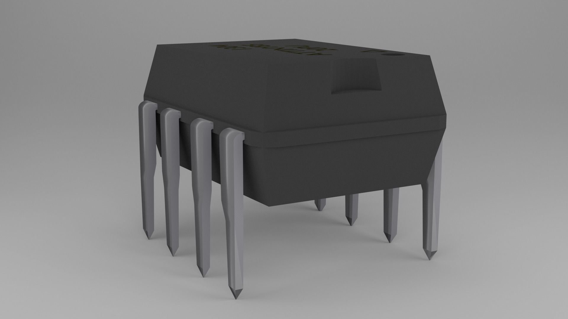 ATTiny85 Microcontroller Free low-poly 3D model_6