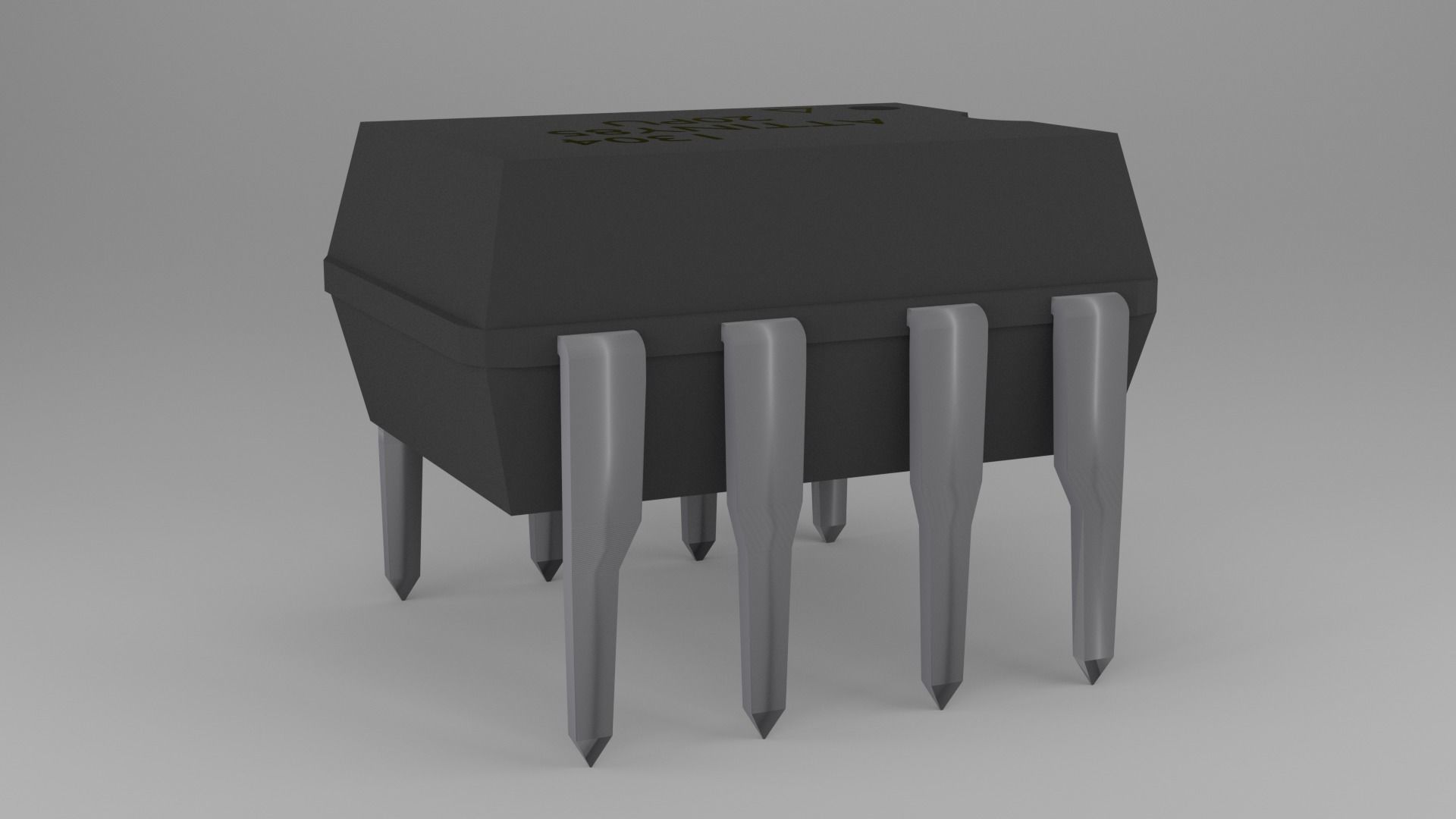 ATTiny85 Microcontroller Free low-poly 3D model_22