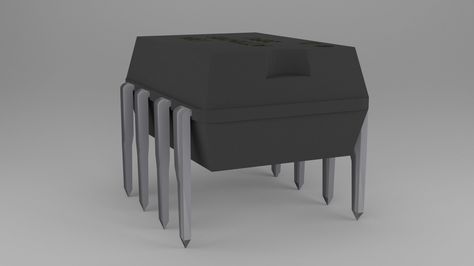 ATTiny85 Microcontroller Free low-poly 3D model_4