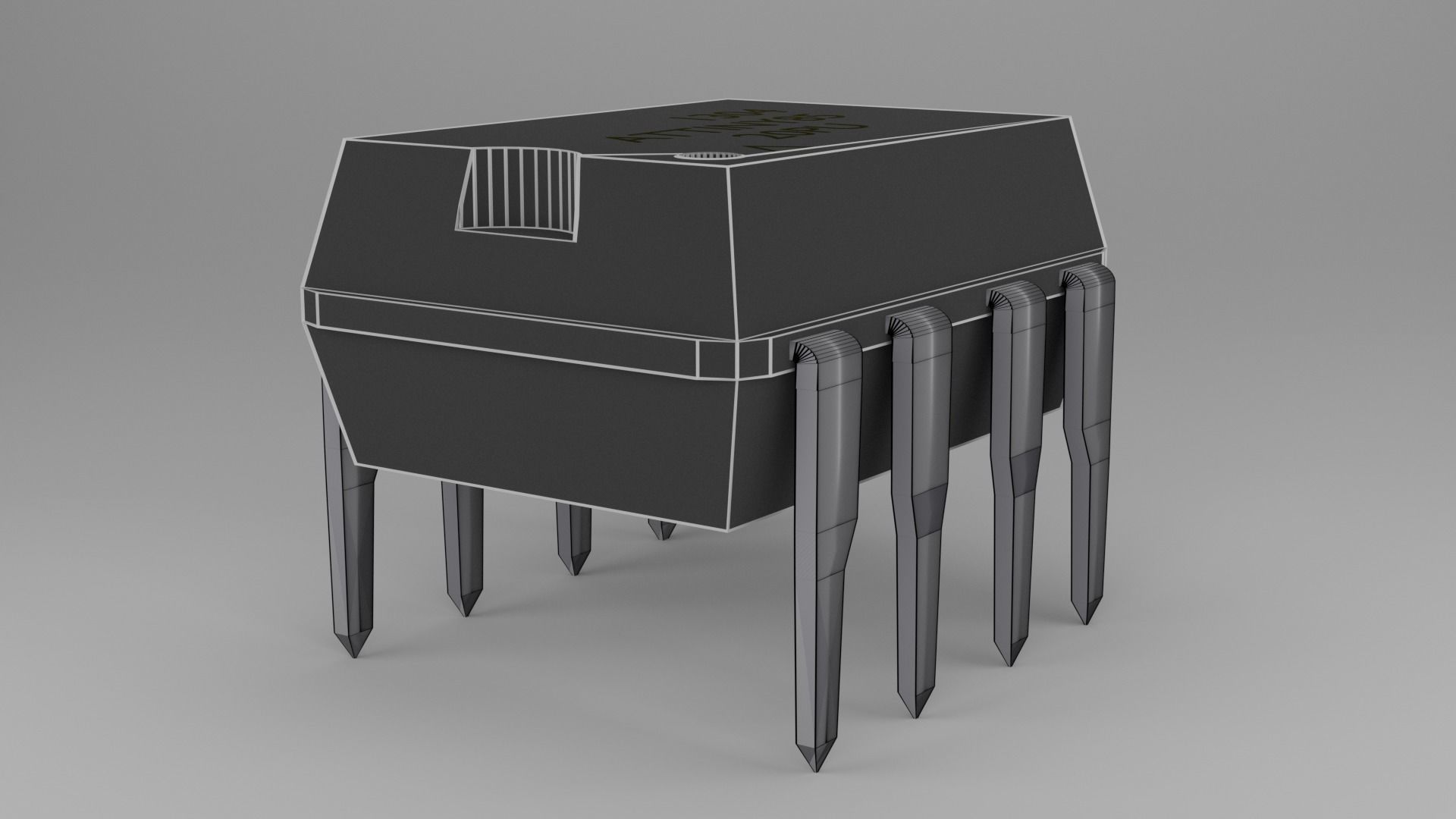 ATTiny85 Microcontroller Free low-poly 3D model_79