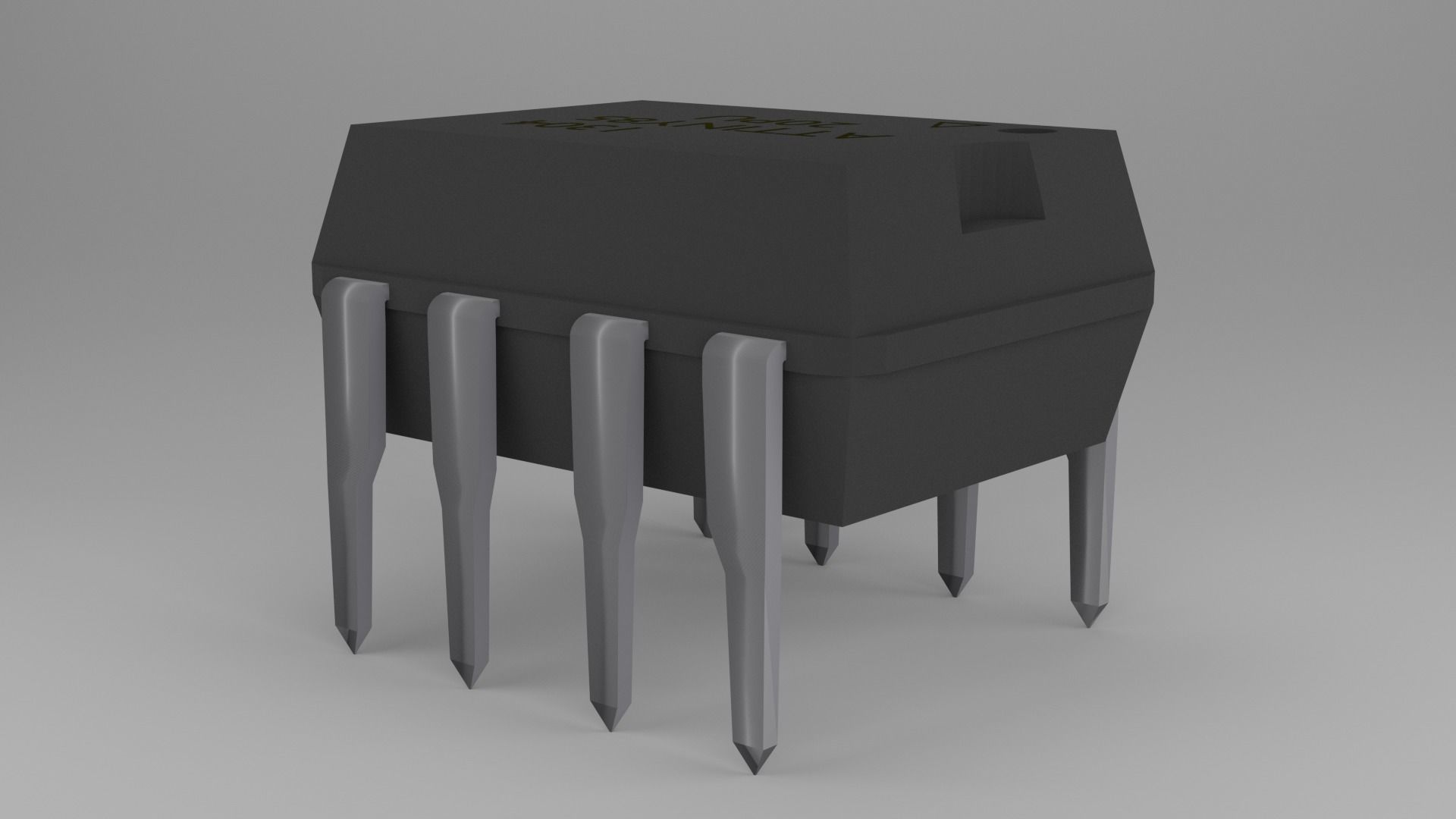 ATTiny85 Microcontroller Free low-poly 3D model_10