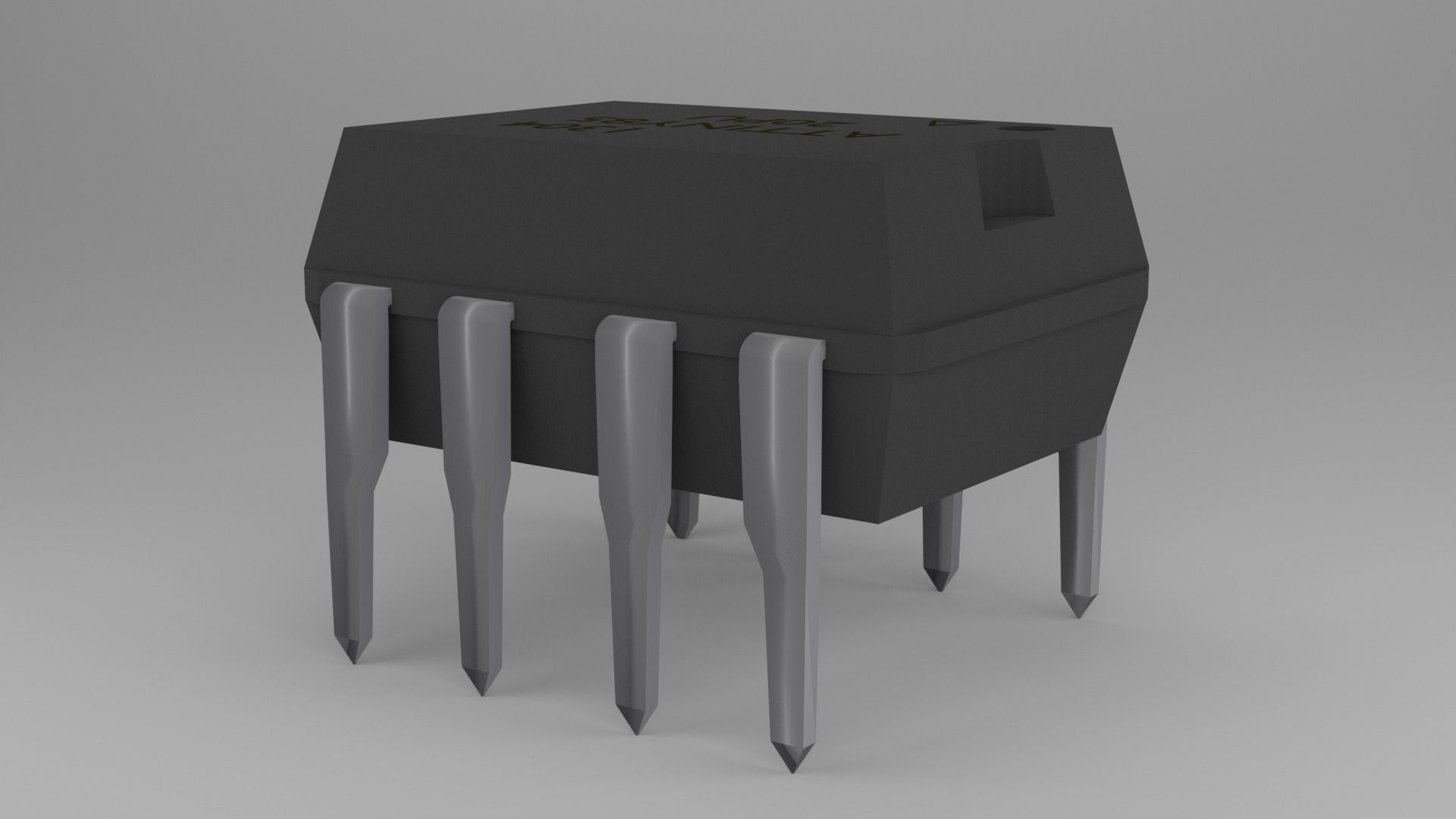 ATTiny85 Microcontroller Free low-poly 3D model_11