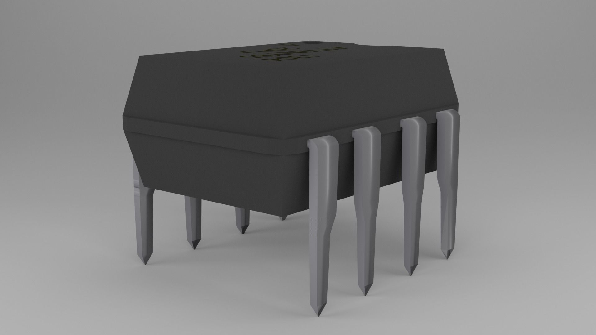 ATTiny85 Microcontroller Free low-poly 3D model_28