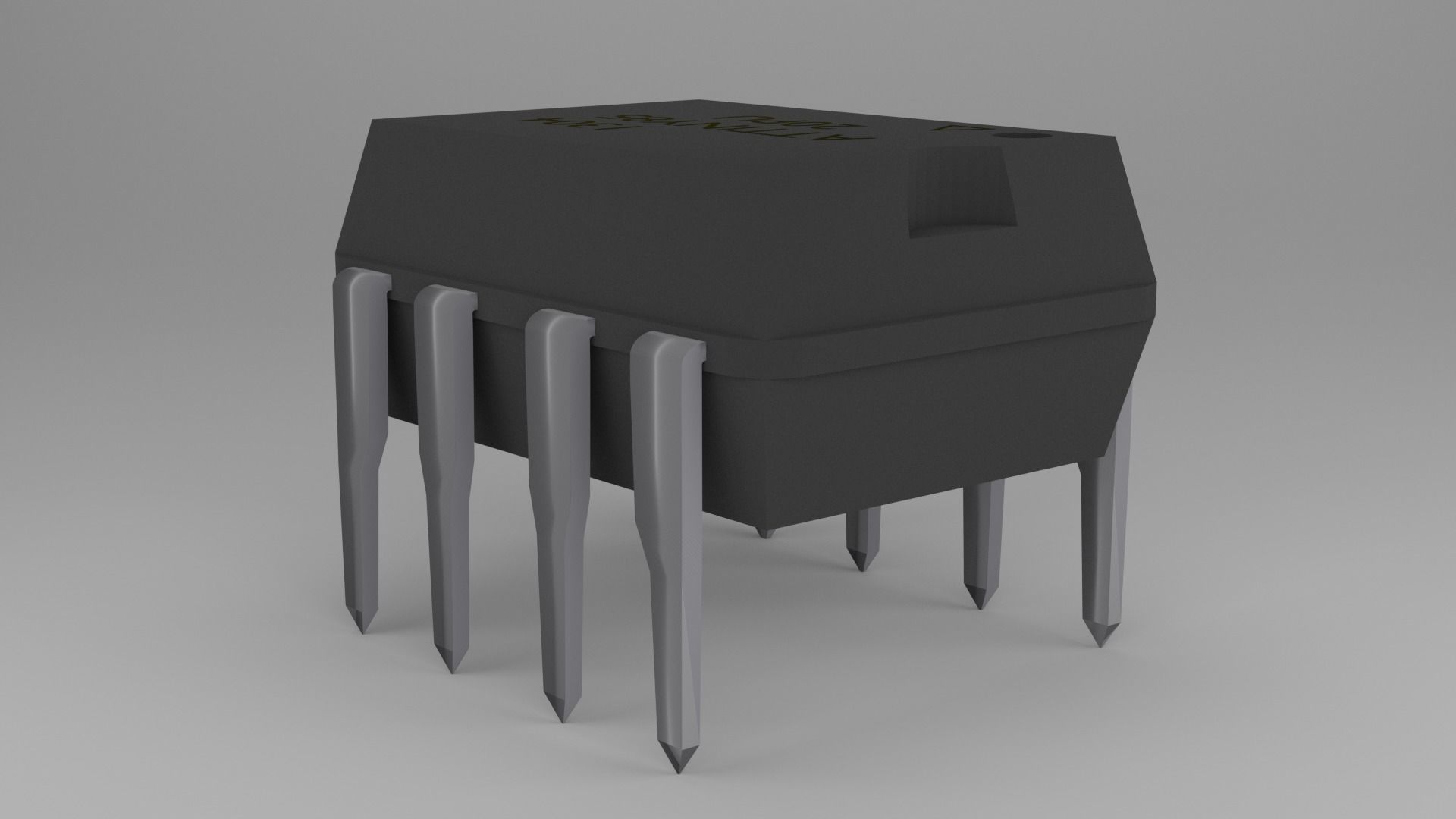 ATTiny85 Microcontroller Free low-poly 3D model_8