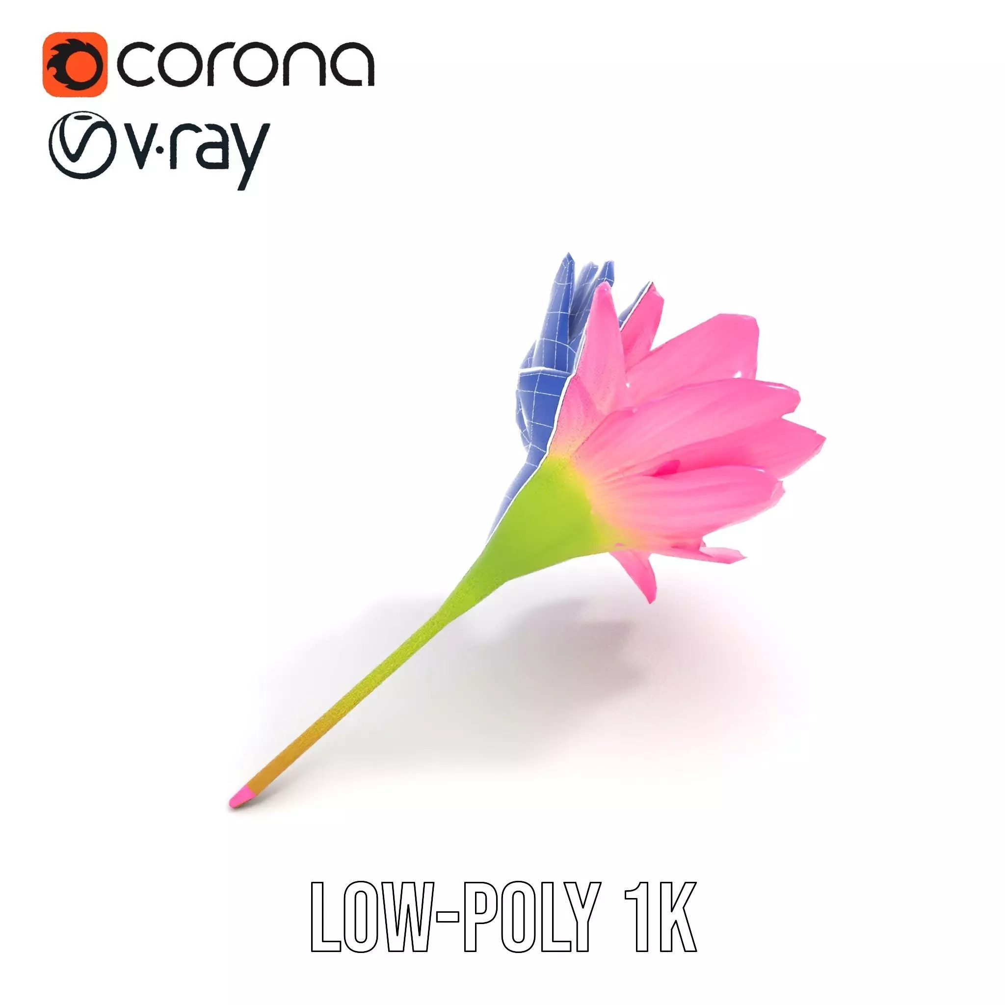 Pink Petal Blossom model pack Low-poly 3D model_15