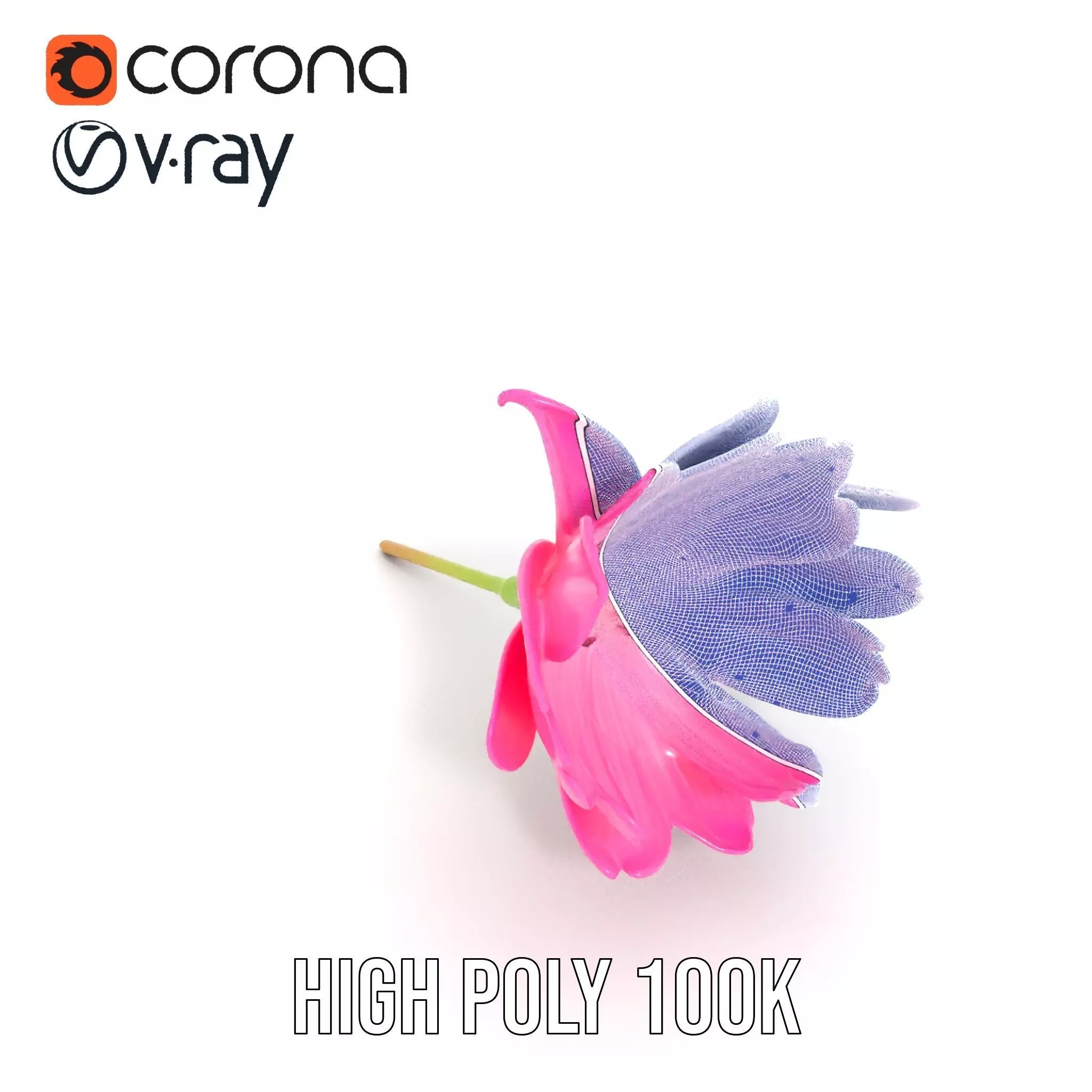 Pink Petal Blossom model pack Low-poly 3D model_32