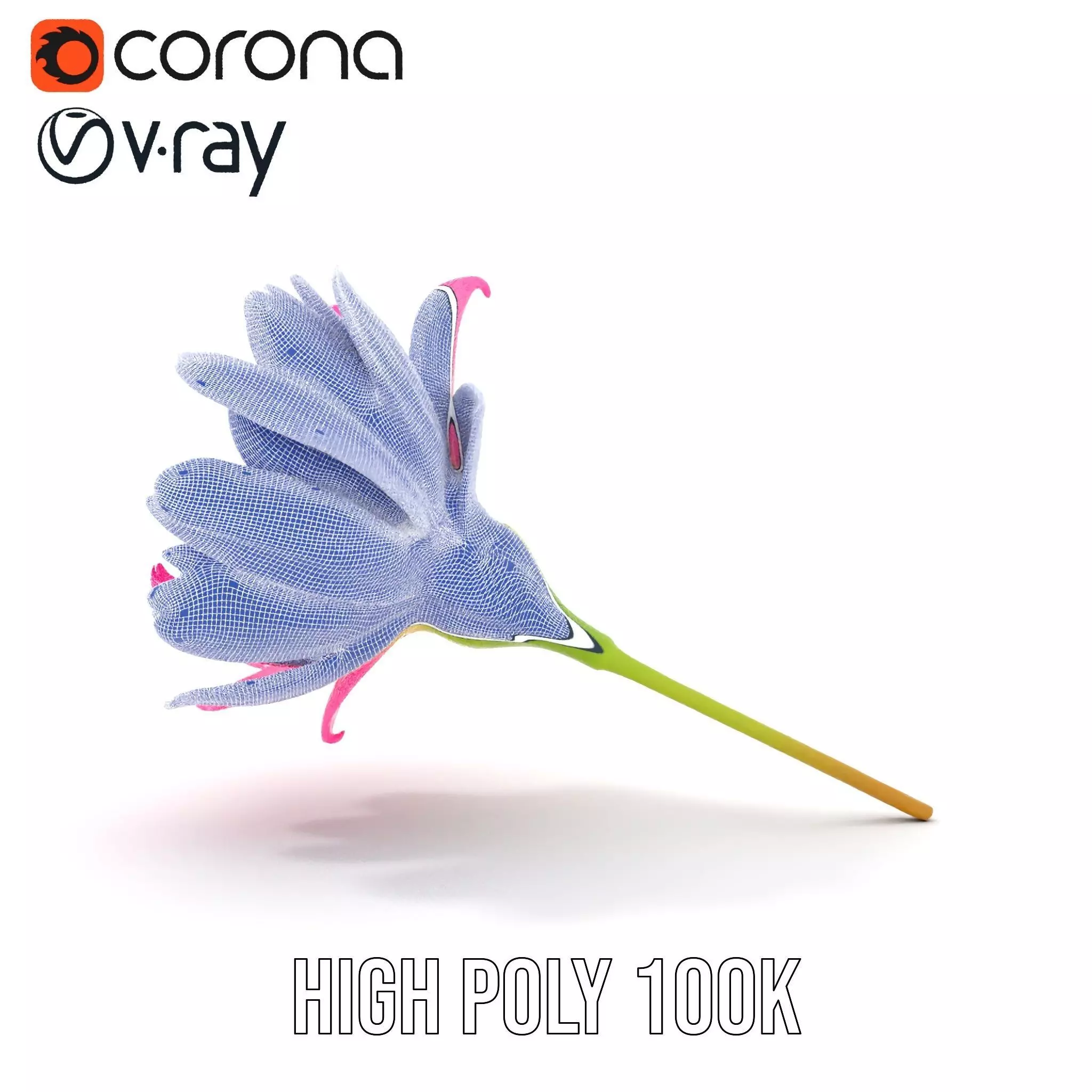 Pink Petal Blossom model pack Low-poly 3D model_34