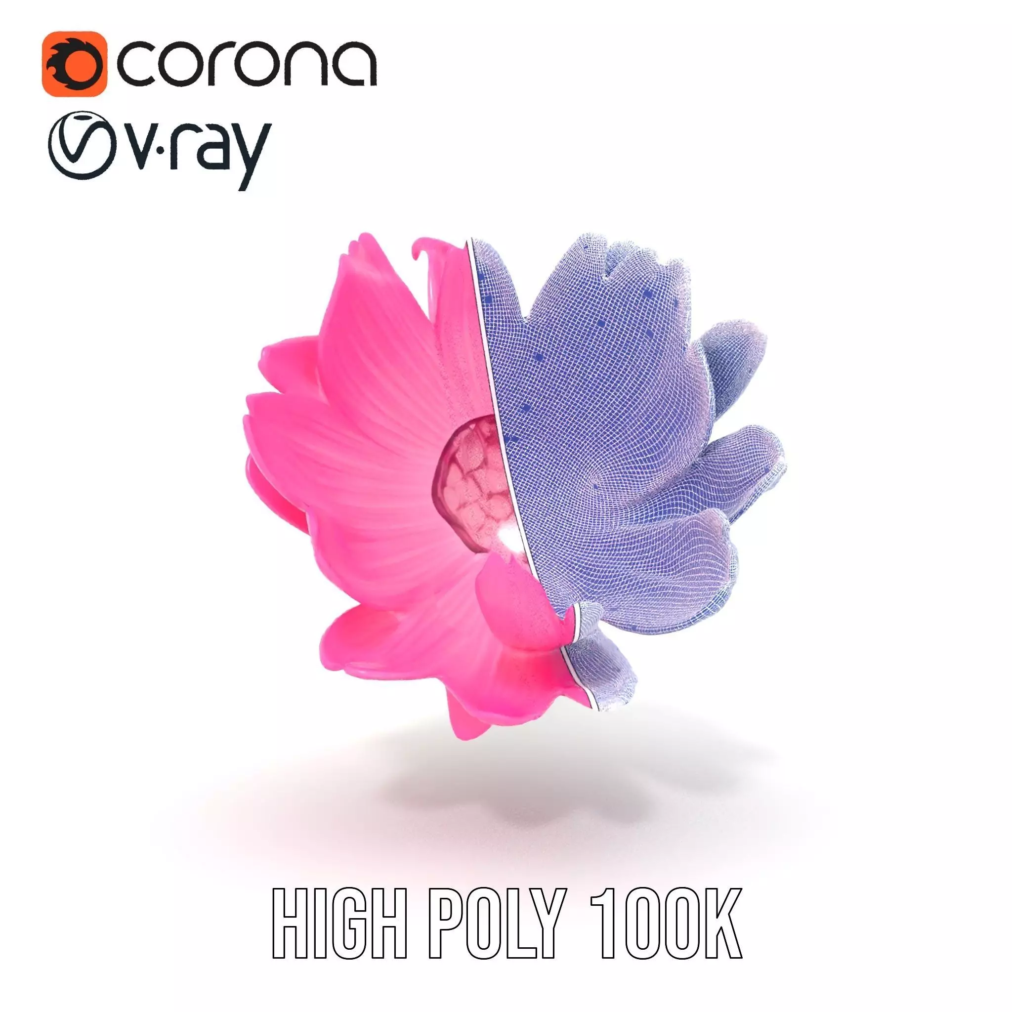 Pink Petal Blossom model pack Low-poly 3D model_33