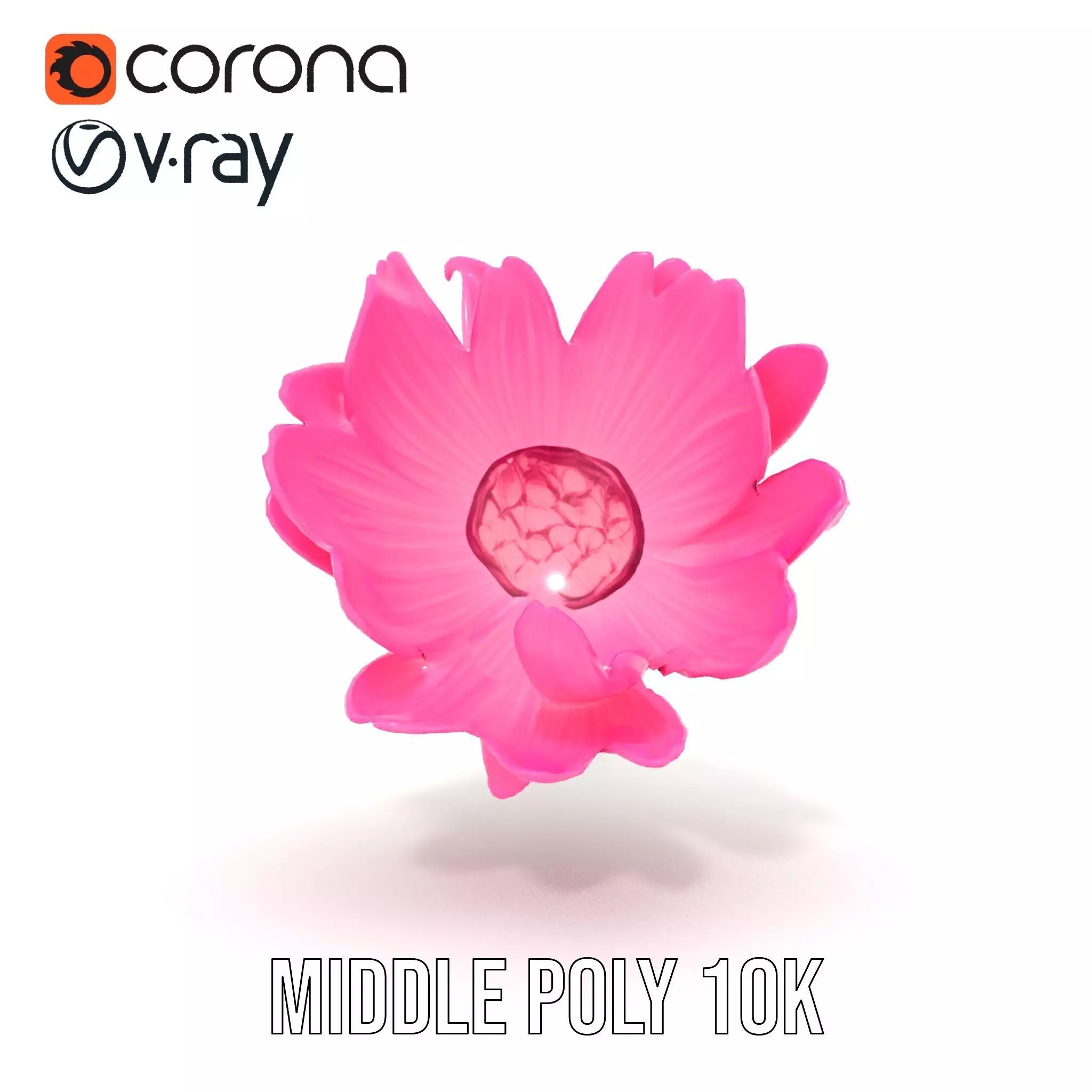 Pink Petal Blossom model pack Low-poly 3D model_12