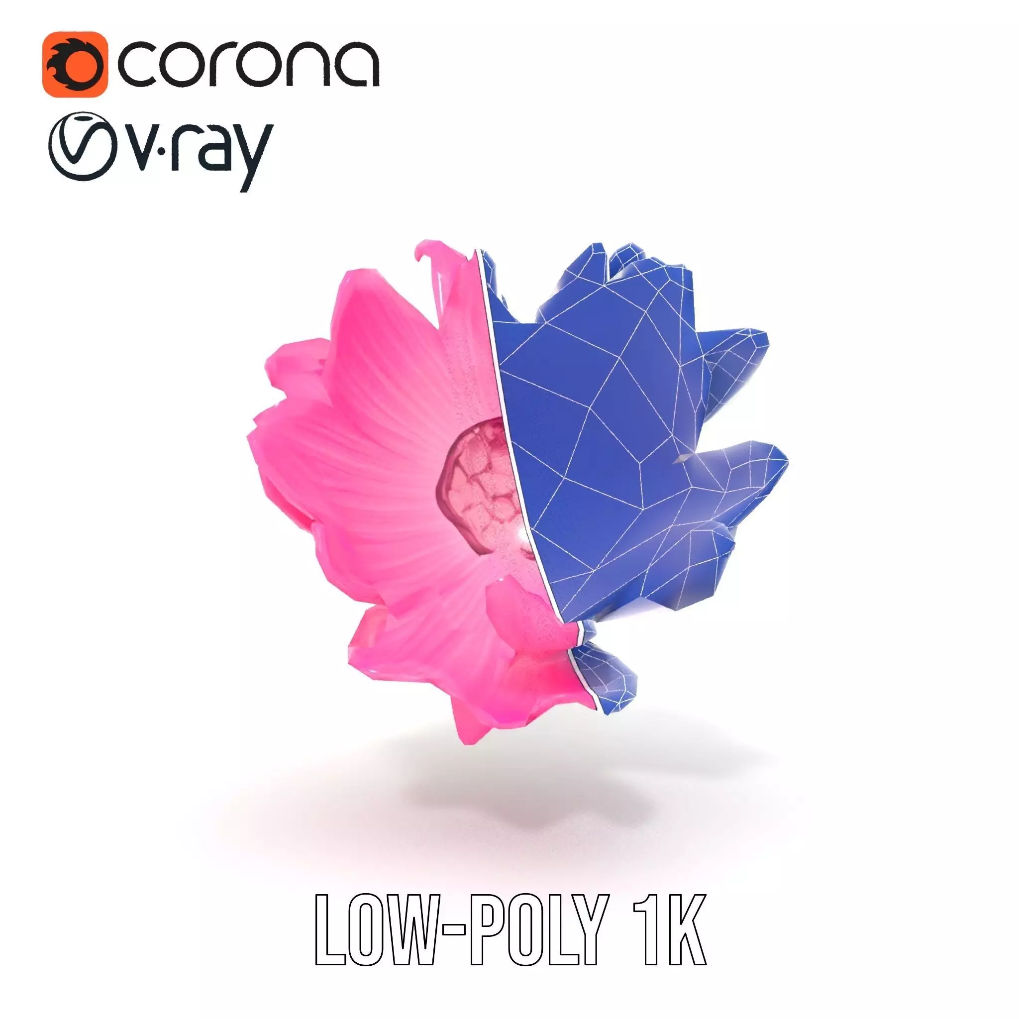 Pink Petal Blossom model pack Low-poly 3D model_31