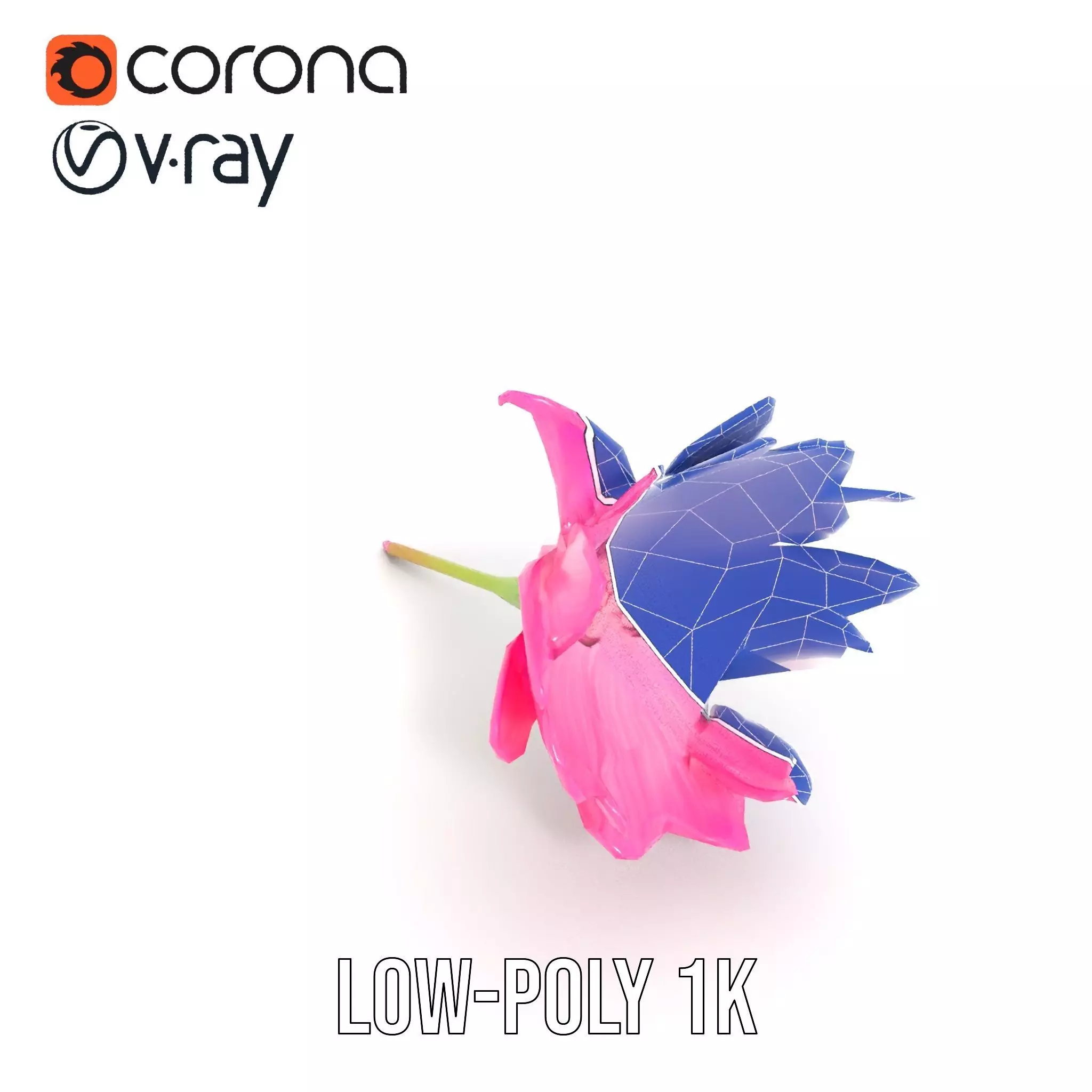 Pink Petal Blossom model pack Low-poly 3D model_26