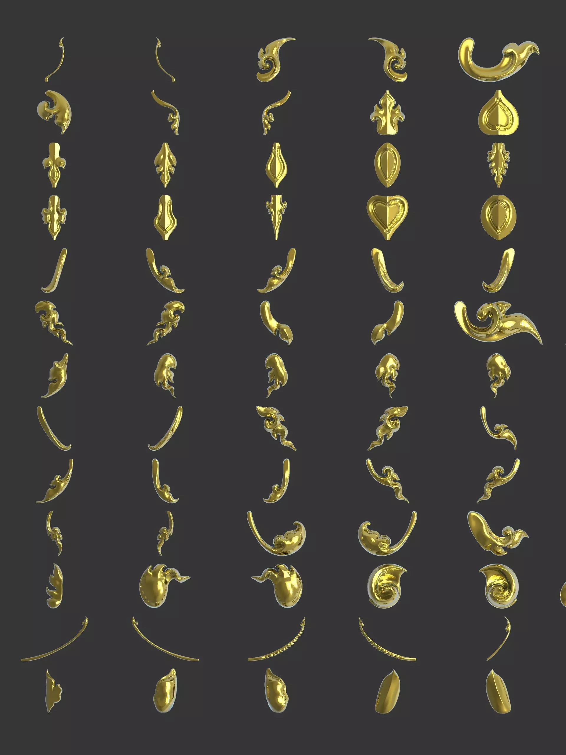 280 Pattern - Lai Thai Decorative 3D Relief Set for ZBrush-CNC 3D model_1