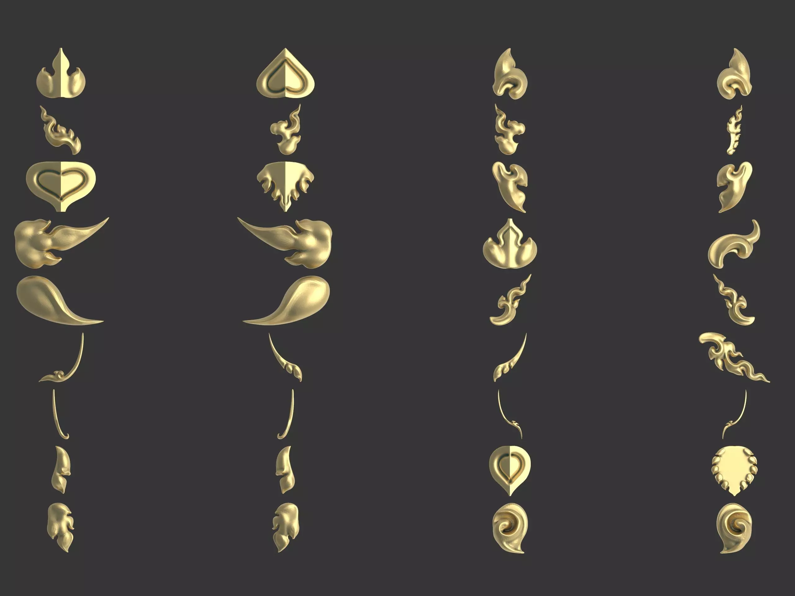 280 Pattern - Lai Thai Decorative 3D Relief Set for ZBrush-CNC 3D model_8