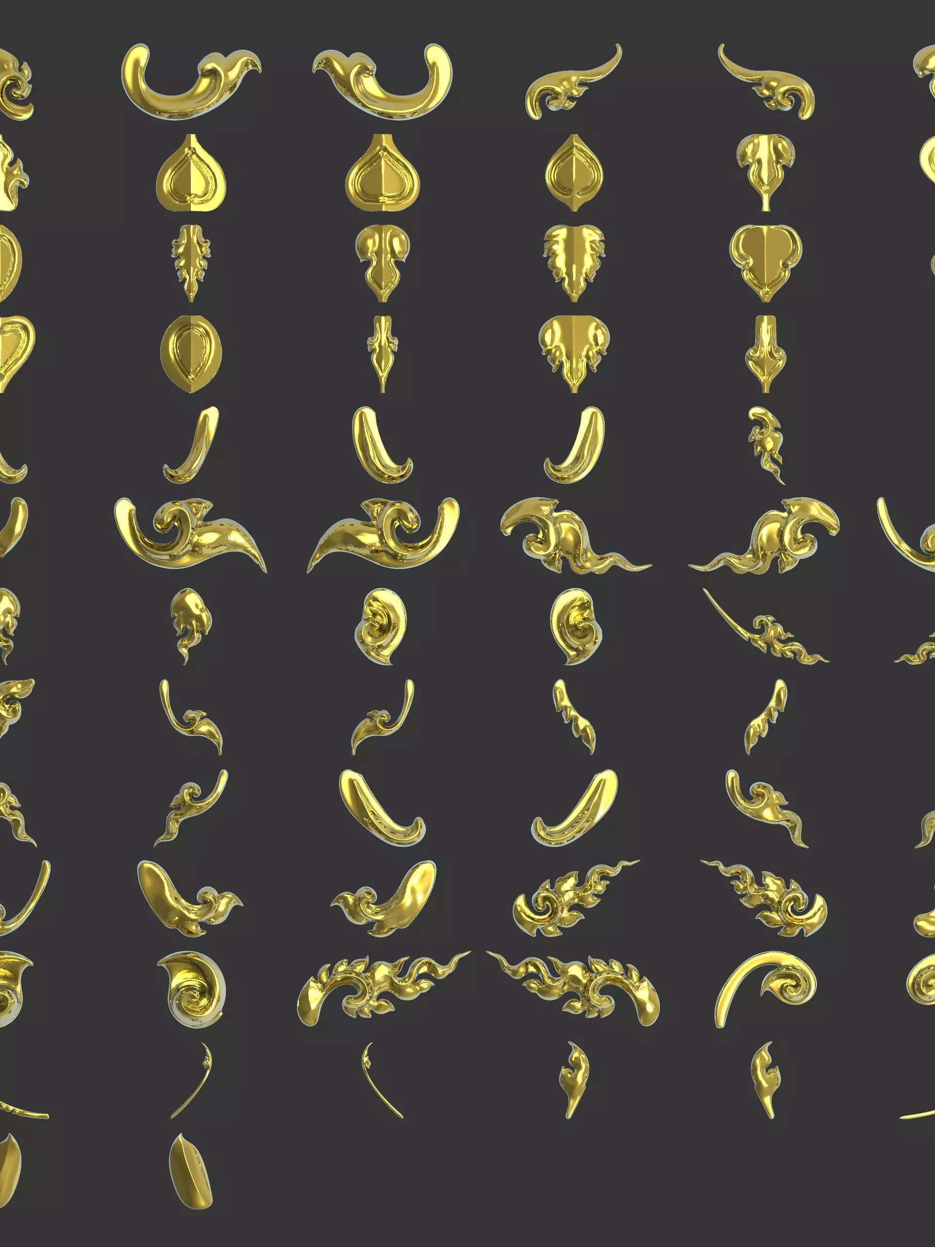 280 Pattern - Lai Thai Decorative 3D Relief Set for ZBrush-CNC 3D model_2