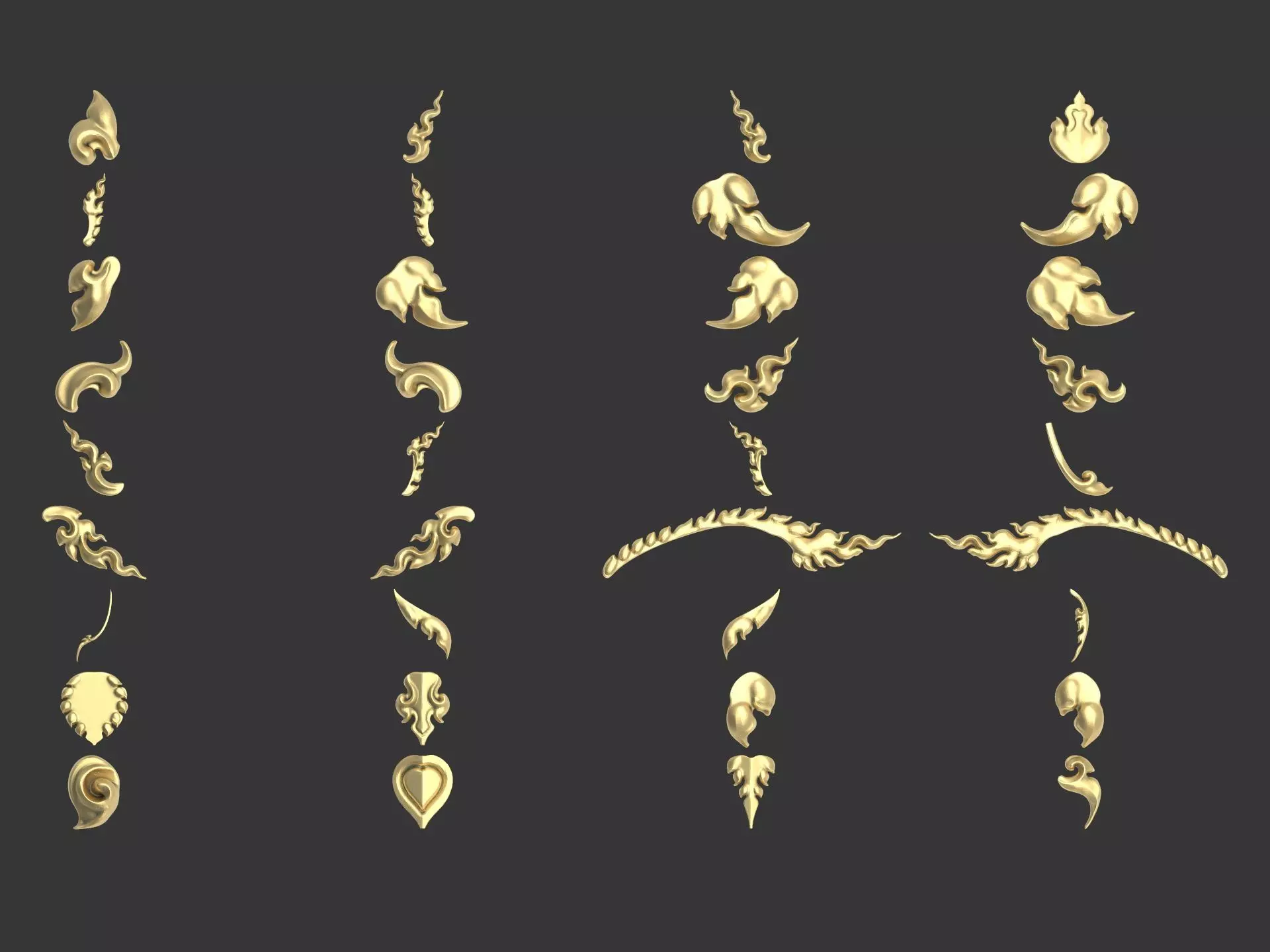 280 Pattern - Lai Thai Decorative 3D Relief Set for ZBrush-CNC 3D model_5