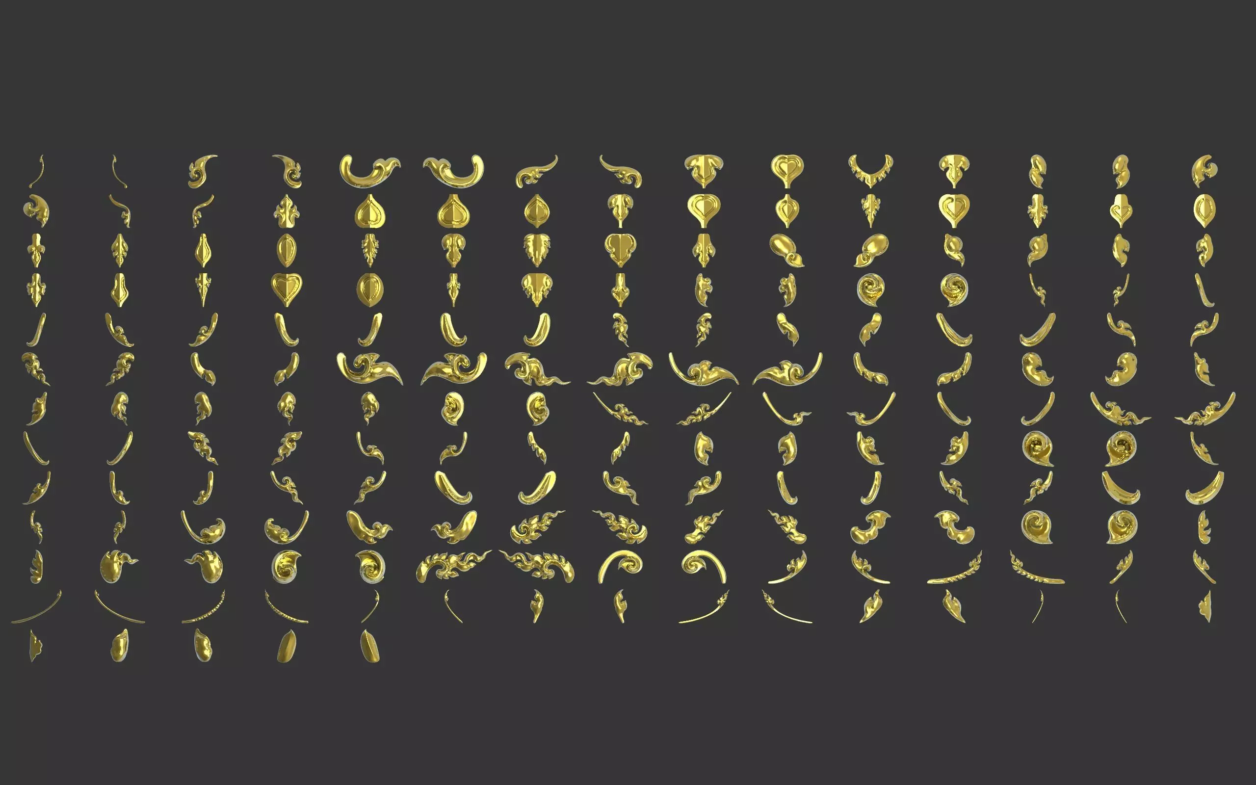 280 Pattern - Lai Thai Decorative 3D Relief Set for ZBrush-CNC 3D model_0