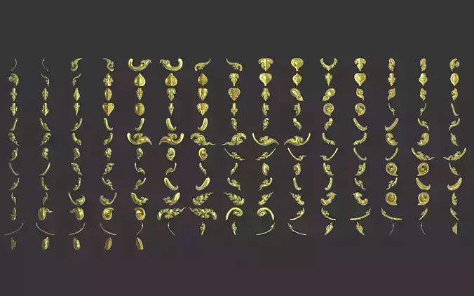 280 Pattern - Lai Thai Decorative 3D Relief Set  for ZBrush-CNC