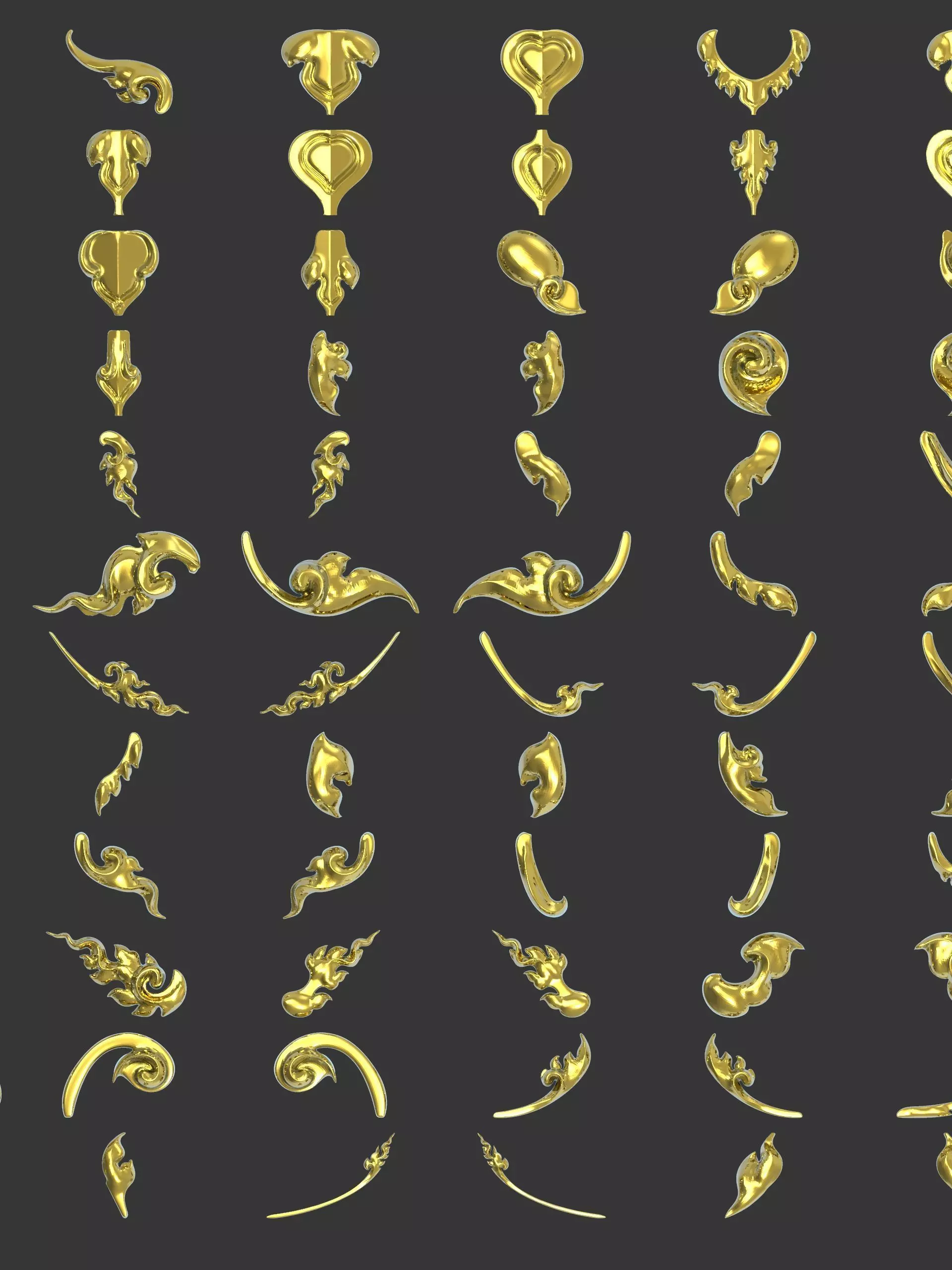280 Pattern - Lai Thai Decorative 3D Relief Set for ZBrush-CNC 3D model_3