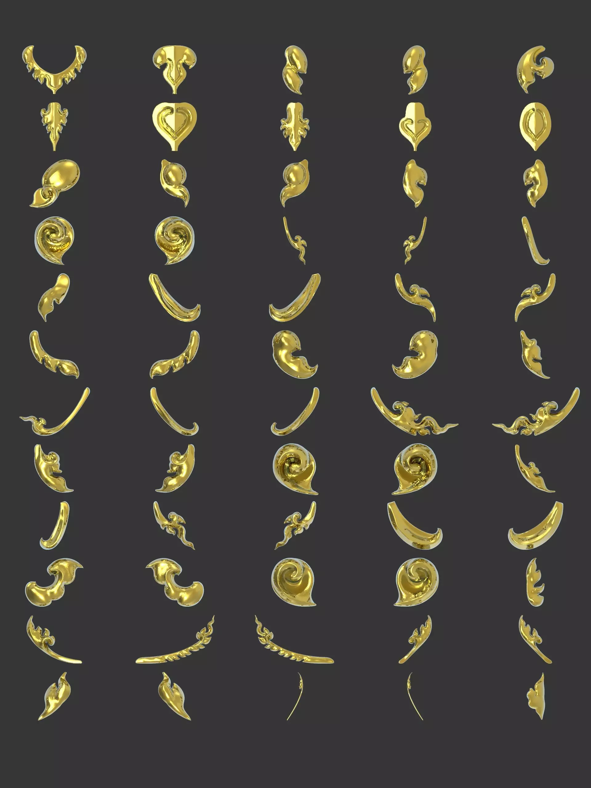 280 Pattern - Lai Thai Decorative 3D Relief Set for ZBrush-CNC 3D model_4