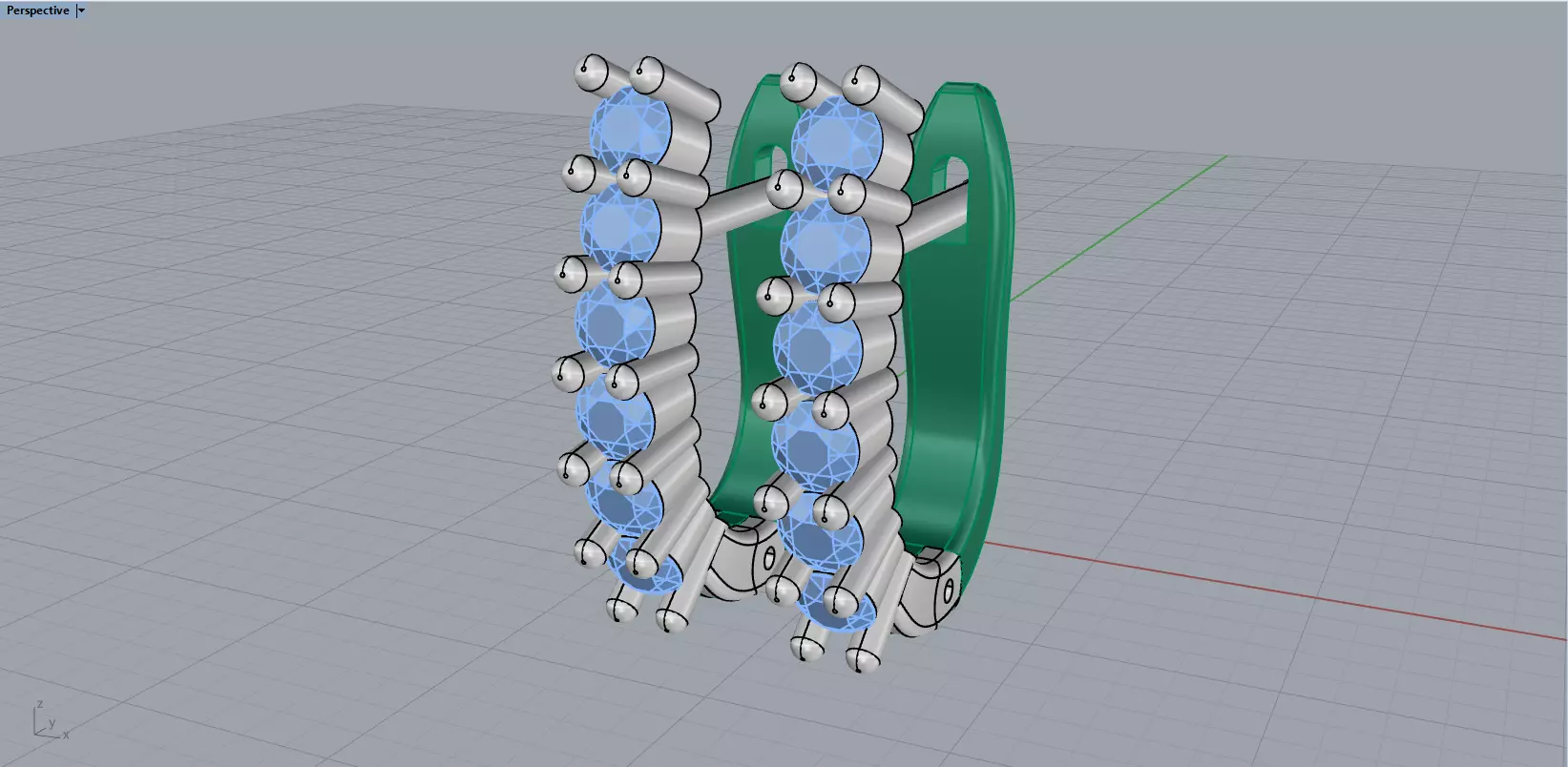 Earring with gems model 1412 3D print model_8