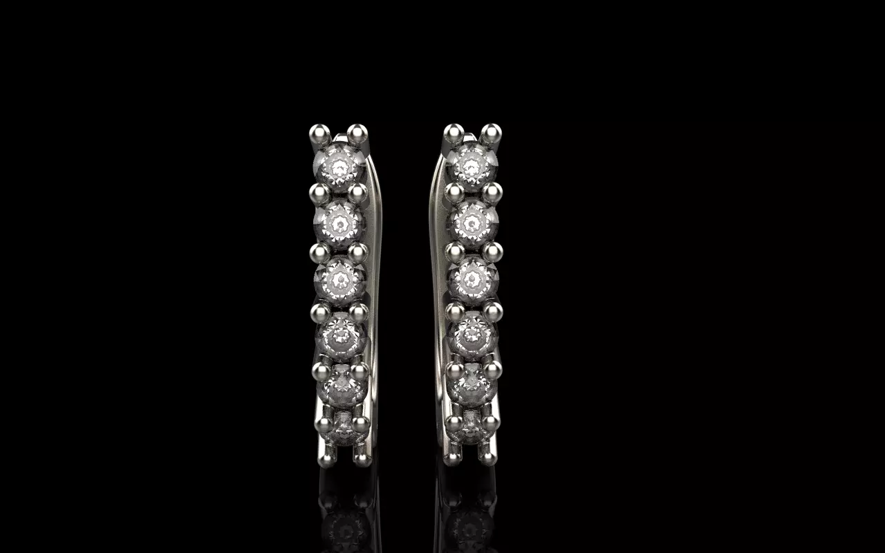 Earring with gems model 1412 3D print model_12