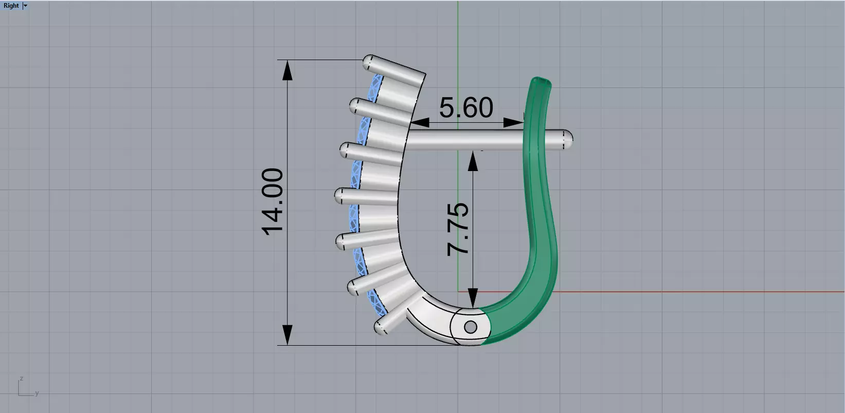 Earring with gems model 1412 3D print model_7