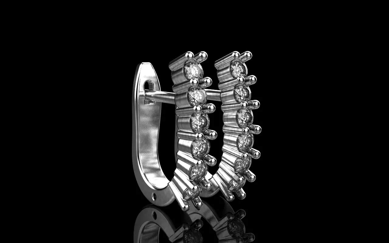 Earring with gems model 1412 3D print model_21