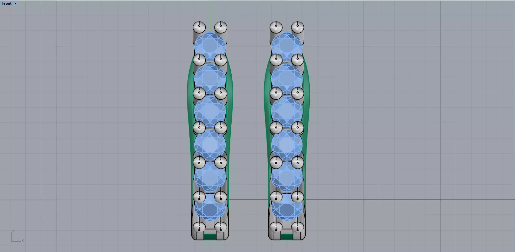 Earring with gems model 1412 3D print model_6