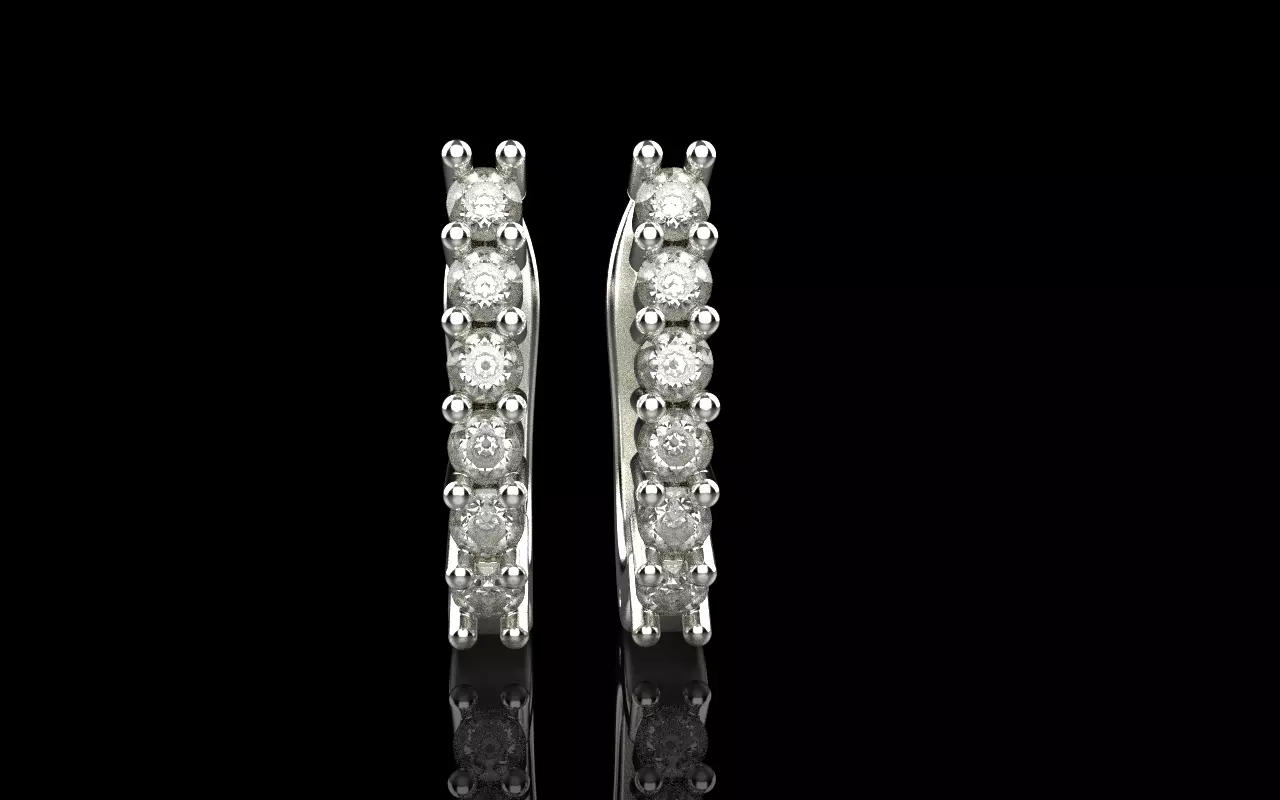 Earring with gems model 1412 3D print model_1