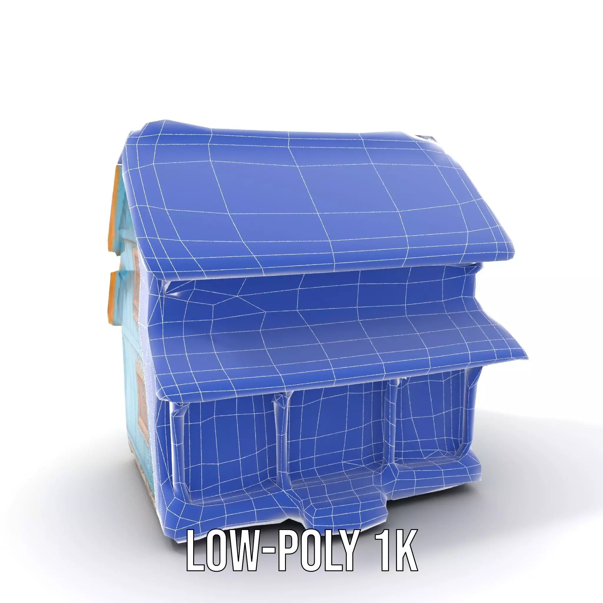 Traditional Teal Cottage model pack Low-poly 3D model_15