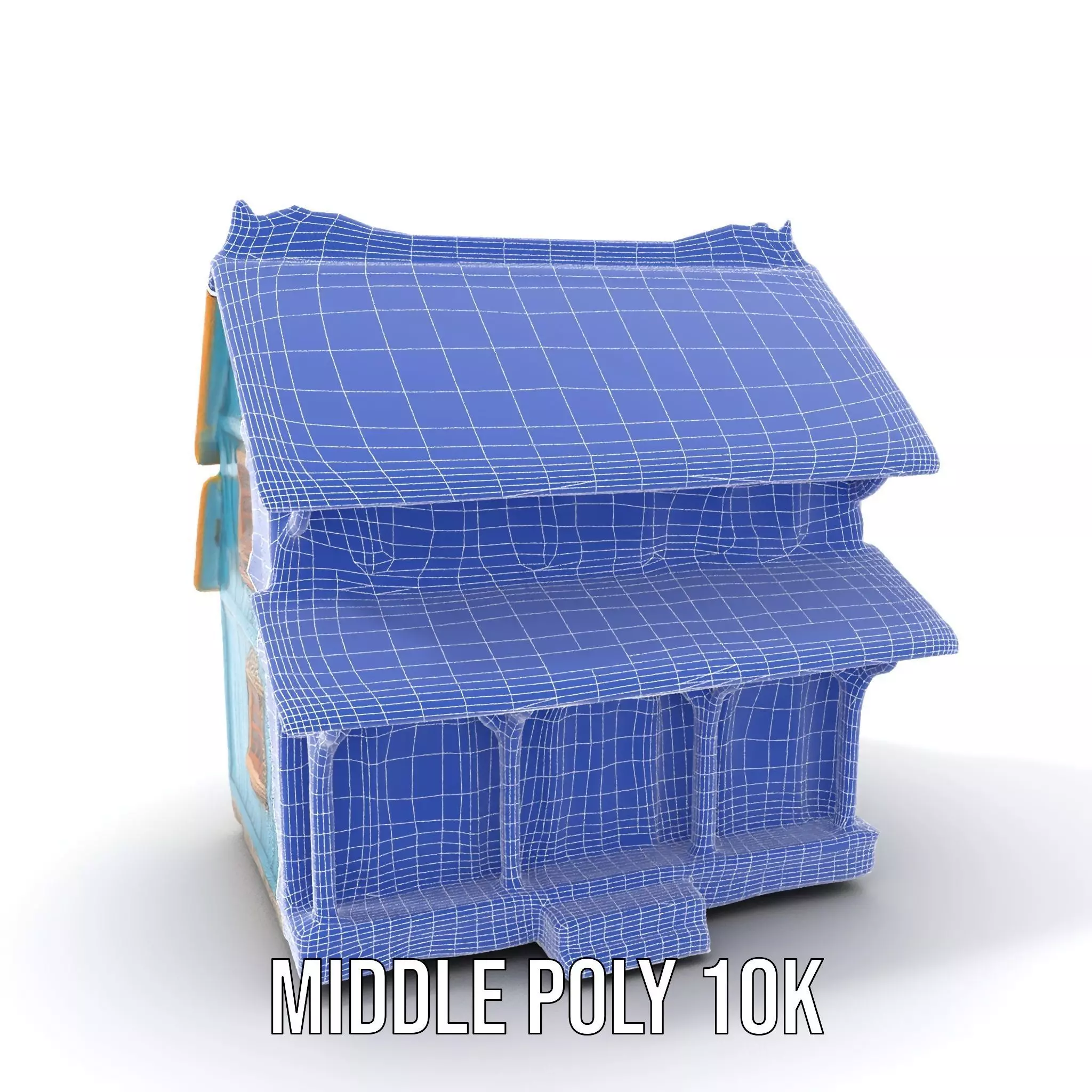Traditional Teal Cottage model pack Low-poly 3D model_19