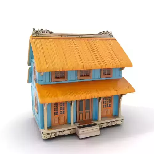 Traditional Teal Cottage model pack
