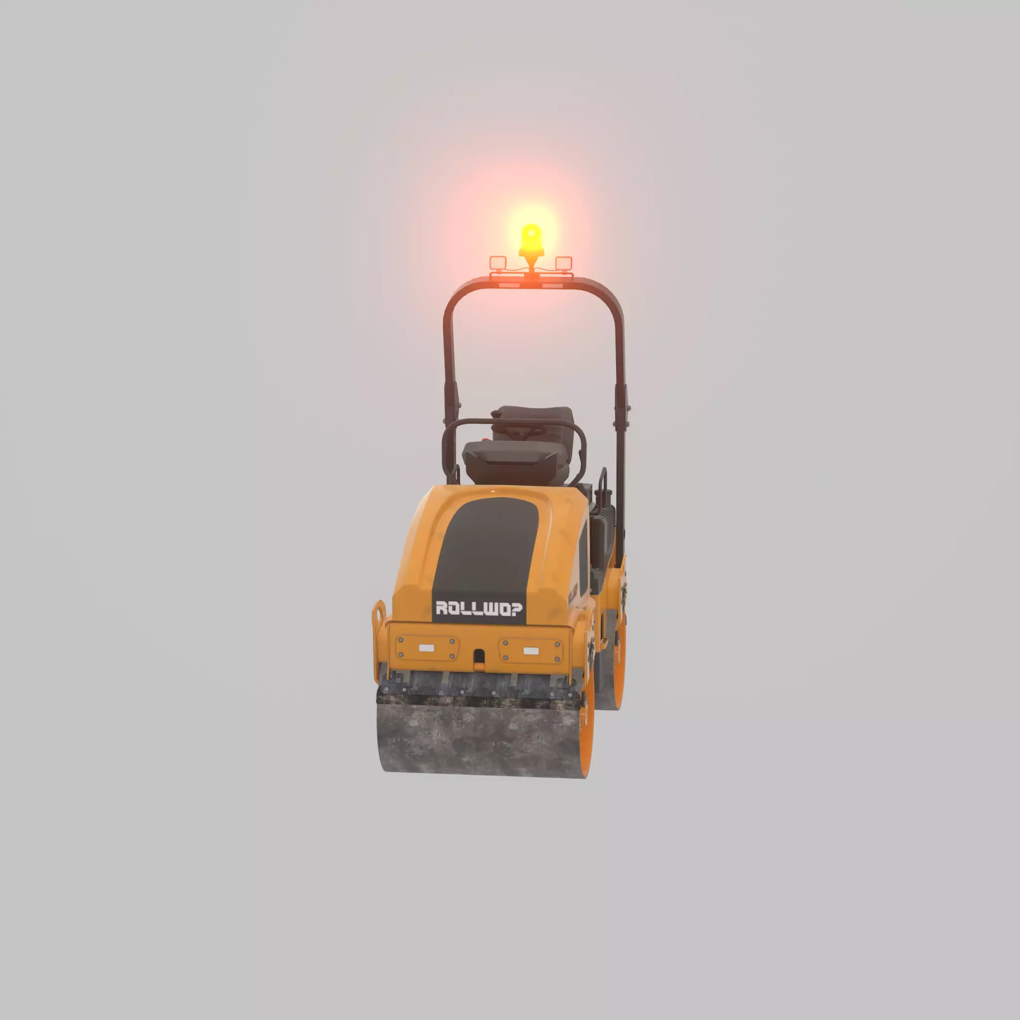 Road Roller Version-1 yellow rigged Low-poly 3D model_43